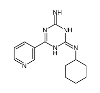 N-cyclohexyl-6-pyridin-3-yl-1,3,5-triazine-2,4-diamine结构式