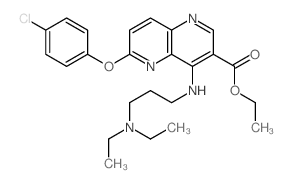 1,5-Naphthyridine-3-carboxylicacid, 6-(4-chlorophenoxy)-4-[[3-(diethylamino)propyl]amino]-, ethyl ester结构式