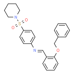N-[2-(benzyloxy)benzylidene]-4-(1-piperidinylsulfonyl)aniline Structure