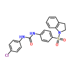 1-(4-chlorophenyl)-3-(4-indolin-1-ylsulfonylphenyl)urea结构式