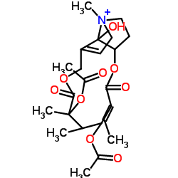 (12ξ,13ξ)-12,14-Diacetoxy-8-hydroxy-4-methyl-11,16-dioxosenecionan-4-ium结构式