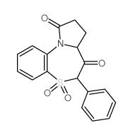 5,5-dioxo-6-phenyl-8,9-dihydro-7aH-pyrrolo[2,1-d][1,5]benzothiazepine-7,10-dione结构式