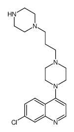 4'-(7-脱氯喹啉基)哌喹结构式