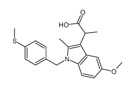 2-[5-methoxy-2-methyl-1-[(4-methylsulfanylphenyl)methyl]indol-3-yl]propanoic acid Structure