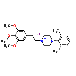 4-(2,6-Dimethylphenyl)-1-[2-(3,4,5-trimethoxyphenyl)ethyl]piperazin-1-ium chloride结构式