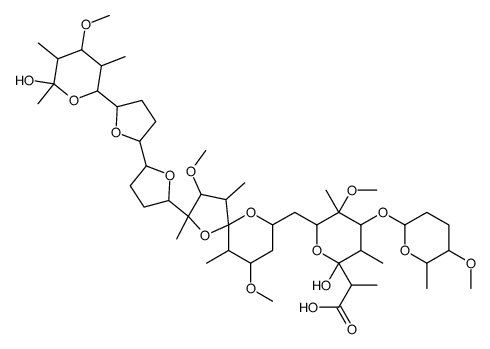 2-[2-hydroxy-6-[[2-[5-[5-(6-hydroxy-4-methoxy-3,5,6-trimethyloxan-2-yl)oxolan-2-yl]oxolan-2-yl]-3,7-dimethoxy-2,4,6-trimethyl-1,10-dioxaspiro[4.5]decan-9-yl]methyl]-5-methoxy-4-(5-methoxy-6-methyloxan-2-yl)oxy-3,5-dimethyloxan-2-yl]propanoic acid Structure