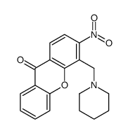 3-nitro-4-(piperidin-1-ylmethyl)xanthen-9-one Structure