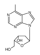 1-(6-methyl-purin-9-yl)-α-D-threo-1,2-dideoxy-ribofuranose结构式