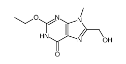 2-ethoxy-8-hydroxymethyl-9-methyl-1,9-dihydro-purin-6-one结构式