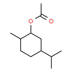 ()-(1α,2β,5β)-5-(isopropyl)-2-methylcyclohexyl acetate structure