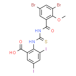 2-[[[(3,5-DIBROMO-2-METHOXYBENZOYL)AMINO]THIOXOMETHYL]AMINO]-3,5-DIIODO-BENZOIC ACID Structure