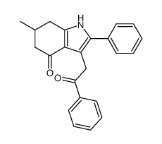 6-methyl-3-(2-oxo-2-phenyl-ethyl)-2-phenyl-1,5,6,7-tetrahydro-indol-4-one结构式