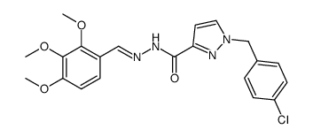 1-[(4-chlorophenyl)methyl]-N-[(E)-(2,3,4-trimethoxyphenyl)methylideneamino]pyrazole-3-carboxamide Structure