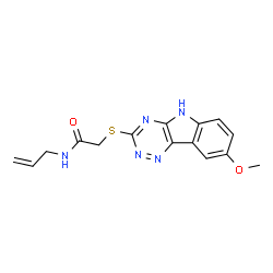 Acetamide, 2-[(8-methoxy-2H-1,2,4-triazino[5,6-b]indol-3-yl)thio]-N-2-propenyl- (9CI) Structure