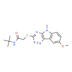 Acetamide, N-(1,1-dimethylethyl)-2-[(8-methoxy-5-methyl-5H-1,2,4-triazino[5,6-b]indol-3-yl)thio]- (9CI)结构式