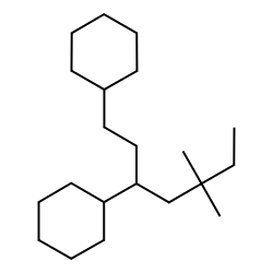 1,1'-[1-(2,2-Dimethylbutyl)-1,3-propanediyl]biscyclohexane structure