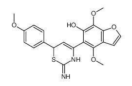 5-[2-amino-6-(4-methoxy-phenyl)-6H-[1,3]thiazin-4-yl]-4,7-dimethoxy-benzofuran-6-ol Structure