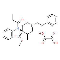 cis-(-)-4-(methoxycarbonyl)-3-methyl-1-phenethyl-4-(N-phenylpropionylamino)piperidinium hydrogen oxalate结构式