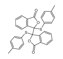 1,1'-bis-p-tolylsulfanyl-1H,1'H-[1,1']biisobenzofuranyl-3,3'-dione Structure