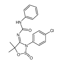 1-[3-(4-Chloro-phenyl)-5,5-dimethyl-2-oxo-2λ4-[1,2,3]oxathiazolidin-(4E)-ylidene]-3-phenyl-urea Structure