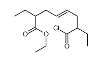 ethyl 7-carbonochloridoyl-2-ethylnon-4-enoate结构式