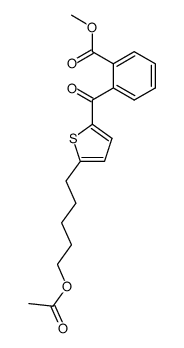 2-<5-(5-Acetoxypentyl)-2-thenoyl>-benzoesaeuremethylester结构式