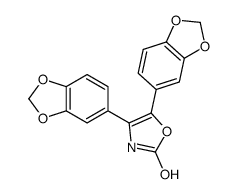 4,5-bis(1,3-benzodioxol-5-yl)-3H-1,3-oxazol-2-one结构式