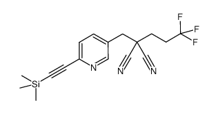 2-(3,3,3-trifluoropropyl)-2-((6-(trimetylsilyl)ethynyl-3-pyridyl)methyl)malononitrile Structure