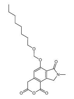 2-Methyl-4-octyloxymethoxy-1,2-dihydro-6H-8-oxa-2-aza-cyclopenta[a]naphthalene-3,7,9-trione结构式