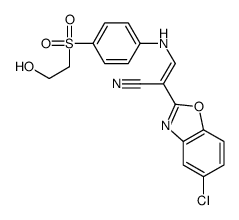 2-(5-chloro-1,3-benzoxazol-2-yl)-3-[4-(2-hydroxyethylsulfonyl)anilino]prop-2-enenitrile Structure