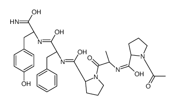 (2S)-1-acetyl-N-[(2S)-1-[(2S)-2-[[(2S)-1-[[(2S)-1-amino-3-(4-hydroxyphenyl)-1-oxopropan-2-yl]amino]-1-oxo-3-phenylpropan-2-yl]carbamoyl]pyrrolidin-1-yl]-1-oxopropan-2-yl]pyrrolidine-2-carboxamide结构式