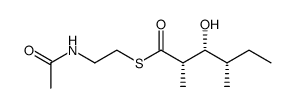 S-[2-(acetamino)ethyl] (2S,3R,4S)-3-hydroxy-2,4-dimethylhexanethioate Structure