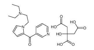 2-(carboxymethyl)-2,4-dihydroxy-4-oxobutanoate,diethyl-[2-[2-(pyridine-3-carbonyl)pyrrol-1-yl]ethyl]azanium结构式