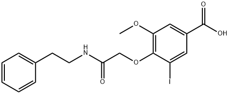 Benzoic acid, 3-iodo-5-methoxy-4-[2-oxo-2-[(2-phenylethyl)amino]ethoxy]- Structure