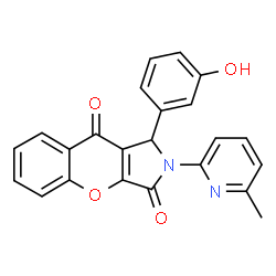 1-(3-hydroxyphenyl)-2-(6-methylpyridin-2-yl)-1,2-dihydrochromeno[2,3-c]pyrrole-3,9-dione结构式