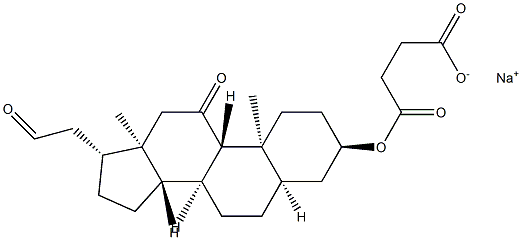 3α-[3-(Sodiooxycarbonyl)-1-oxopropoxy]-11-oxo-5β-pregnan-21-al Structure