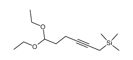 (6,6-diethoxyhex-2-ynyl)trimethylsilane结构式