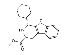 cis-(3-(methoxycarbonyl)-1,2,3,4-tetrahydro-9H-pyrido<3,4-b>indol-1-yl)cyclohexane结构式