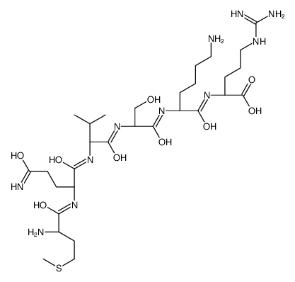 (2S)-2-[[(2S)-6-amino-2-[[(2S)-2-[[(2S)-2-[[(2S)-5-amino-2-[[(2S)-2-amino-4-methylsulfanylbutanoyl]amino]-5-oxopentanoyl]amino]-3-methylbutanoyl]amino]-3-hydroxypropanoyl]amino]hexanoyl]amino]-5-(diaminomethylideneamino)pentanoic acid Structure