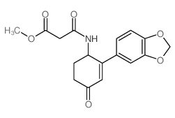 Malonamic acid,N-[2-[3,4-(methylenedioxy)phenyl]-4-oxo-2-cyclohexen-1-yl]-, methyl ester(7CI,8CI) Structure