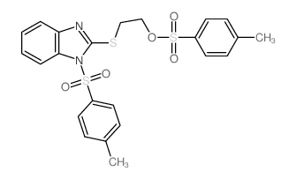 Ethanol,2-[[1-[(4-methylphenyl)sulfonyl]-1H-benzimidazol-2-yl]thio]-,1-(4-methylbenzenesulfonate)结构式