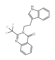 3-[2-(1H-indol-3-yl)ethyl]-2-(trifluoromethyl)quinazolin-4-one结构式