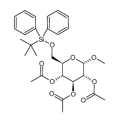 Methyl-6-O-(tert.-butyldiphenylsilyl)-2,3,4-tri-O-acetyl-α-D-glucopyranoside结构式