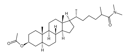 (25R,S)-3β-acetoxy-N,N-dimethyl-5α-cholestan-26-amide结构式