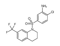 Benzenamine, 2-chloro-5-[[3,4-dihydro-7-(trifluoromethyl)-1(2H)-quinolinyl]sulfonyl] Structure