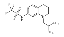 1,1,1-三氟-N-[1,2,3,4-四氢-1-(2-甲基丙基)-7-喹啉基]甲磺酰胺结构式
