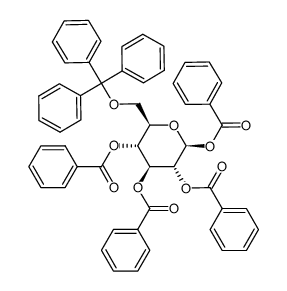 6-O-Trityl-1,2,3,4-tetra-O-benzoyl-β-D-glucopyranose structure