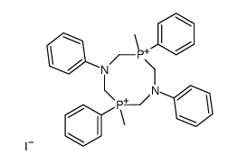 3,7-Dimethyl-1,3,5,7-tetraphenyl-1,5,3,7-diazadiphosphocinium diiodide结构式