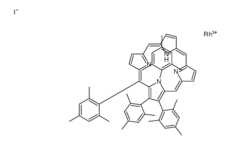 iodorhodium(2+),10,12,13,23-tetrakis(2,4,6-trimethylphenyl)-21H-porphyrin Structure