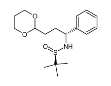 (R)-N-((R)-3-(1,3-dioxan-2-yl)-1-phenylpropyl)-2-methylpropane-2-sulfinamide Structure